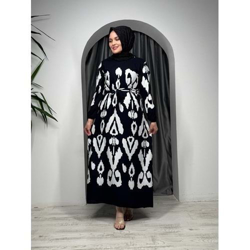 Benek Desen Elbise 8373 - Beyaz - 42-44