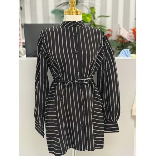 Çizgi Detay Gömlek 9123 - Siyah - L-XL
