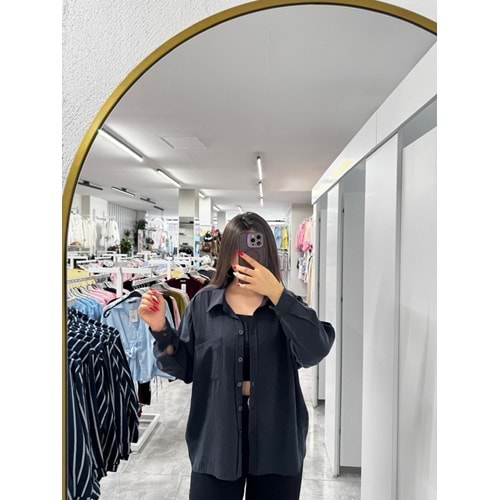 Yeni Modal Gömlek 2938 - Antrasit - TEK BEDEN