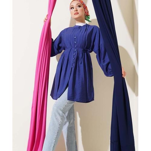 Önü Kat Kat Gömlek 803 - Lacivert - L-XL - AZRA06416-53044
