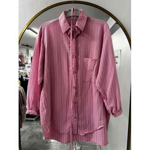 Tek Cepli Gömlek 021 - Pembe - L-XL - AZRA06468-53500