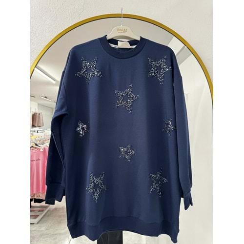Yıldız Motifli Tunik 3052 - Lacivert - L-XL