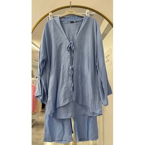 Önü Bağlamalı Çilek Takım 571 - Mavi - L-XL