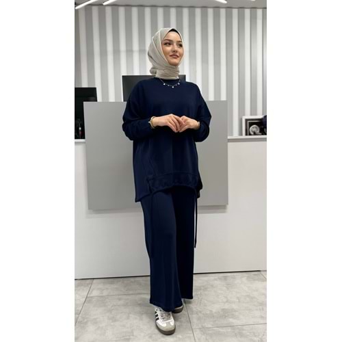 Oysho Biyeli Asimetrik Salaş Takım 3415 - azra fashion - Lacivert - L-XL