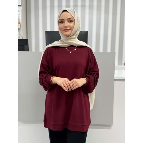 Düz Salaş Oysho Tunik 817 - Bordo - L-XL