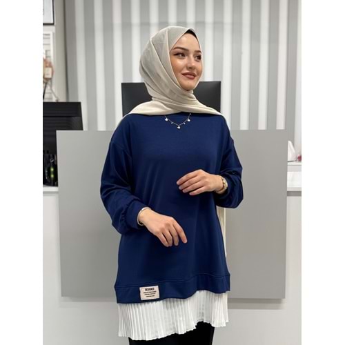 Eteği Piliseli Tunik 816 - Lacivert - L-XL