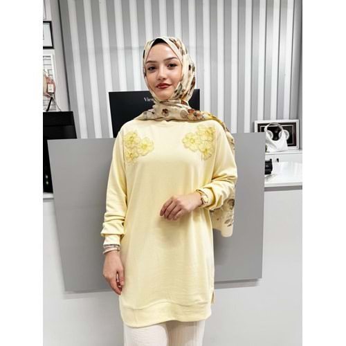 Çiçek Detaylı Oysho Tunik 26122 - Sarı - M
