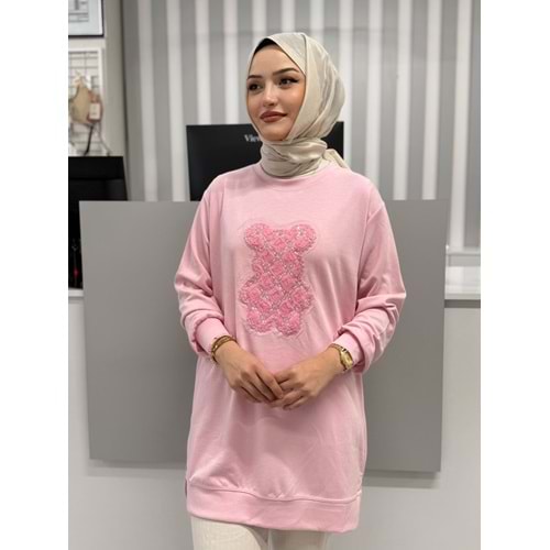 Çiçek Ayıcıklı Tunik 26125 - Pembe - L