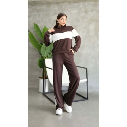Garni Detaylı Taşlı Takım 26126 - Acı Kahve - L