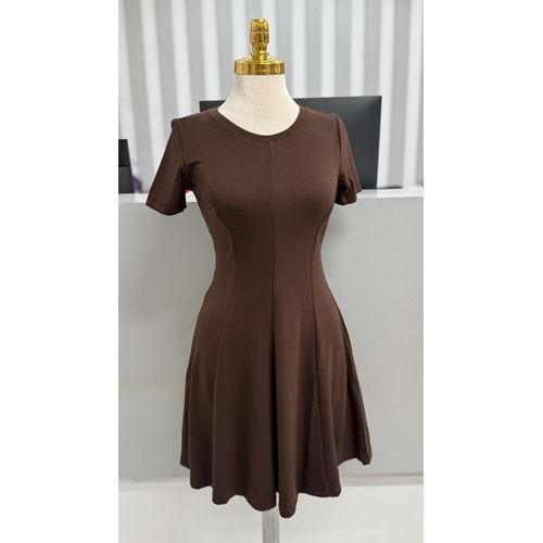 Spor Kısa Kollu Elbise 0004 - Acı Kahve - L