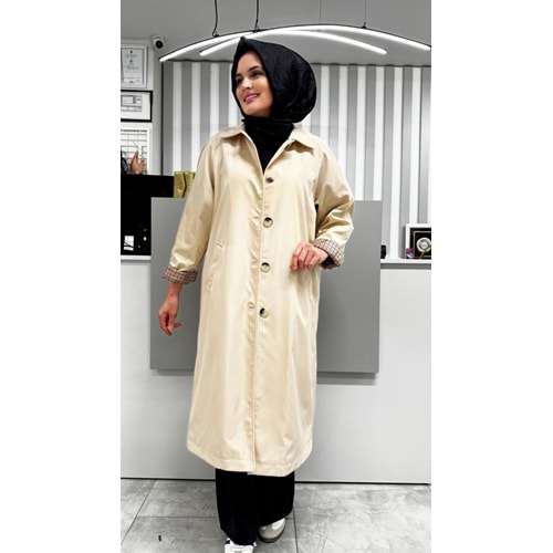 Astarı Ekoseli Kap 1341 - Bej - L