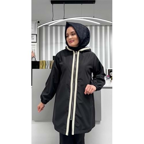 Önleri Şeritli Kap 2074 - Siyah - L-XL