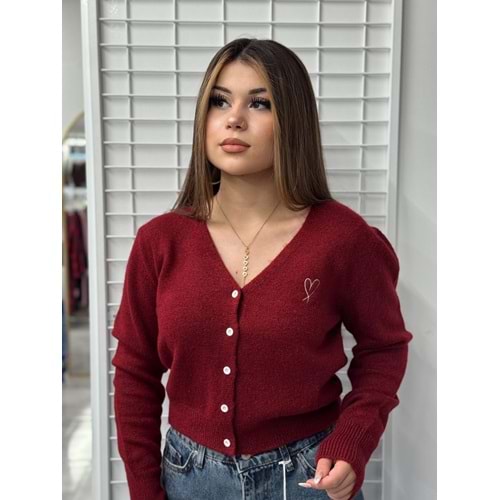 Yumoş Hırka 0955 - Bordo - TEK BEDEN