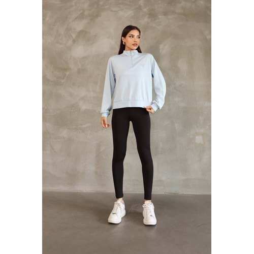 Kalp Nakış Detaylı Sweat 26147 - Mavi - S