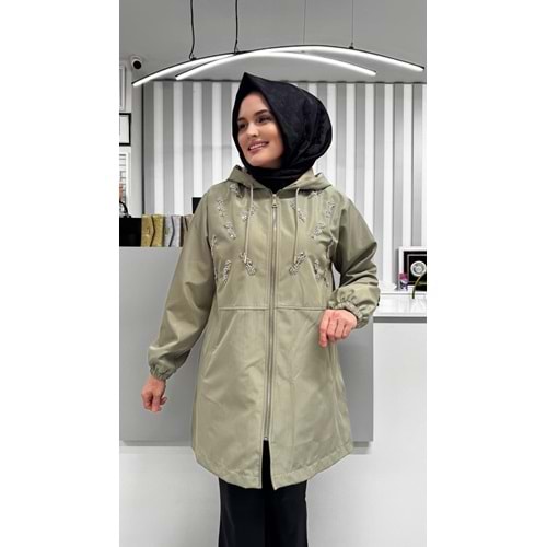 Boncuklu Astarlı Kap 2077 - Haki - L-XL