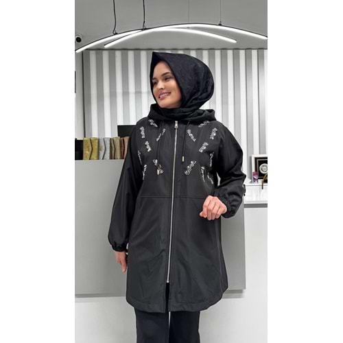 Boncuklu Astarlı Kap 2077 - Siyah - L-XL