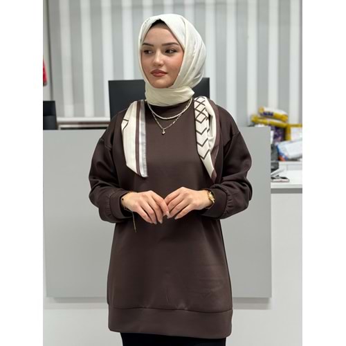 Şallı Tunik 1064 - Acı Kahve - L-XL