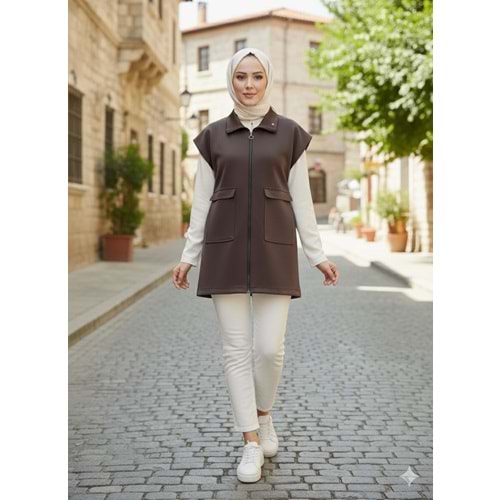 Scuba Yelek 1018 - Acı Kahve - S-M - AZRA06877-56910