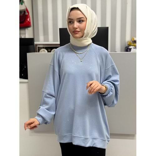 Pullu Oysho Kumaş Sweat 1018 - Bebe Mavisi - L-XL