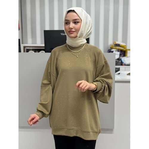 Pullu Oysho Kumaş Sweat 1018 - Haki - L-XL