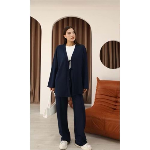 Bağlamalı Oysho Kumaş Takım 26204 - Lacivert - XL