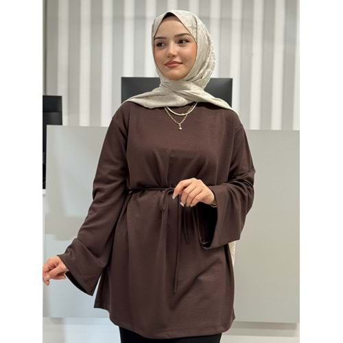 Bağlamalı Tunik 26148 - Acı Kahve - L