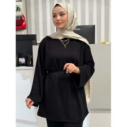 Bağlamalı Tunik 26148 - Siyah - L