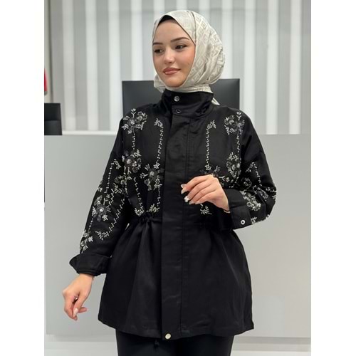 Lüks Taşlı Ceket 38163 - Siyah - L