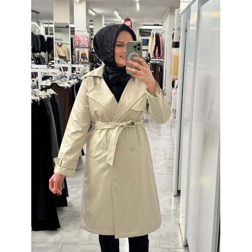 Kravuze Yaka Trençkot 5918 - Bej - 44
