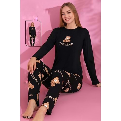 The Bear Pijama Takımı 66433 - Siyah - L - AZRA06984-56193