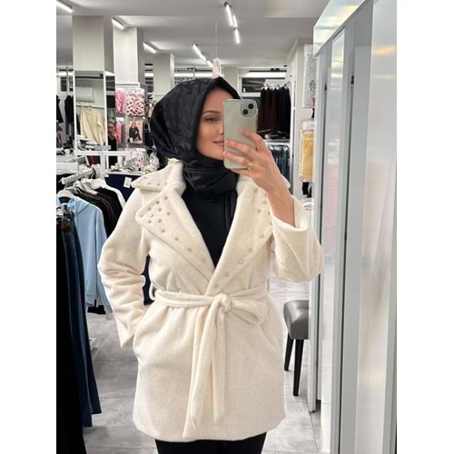 Yakası Taşlı Kaban 9273 - Bej - 40