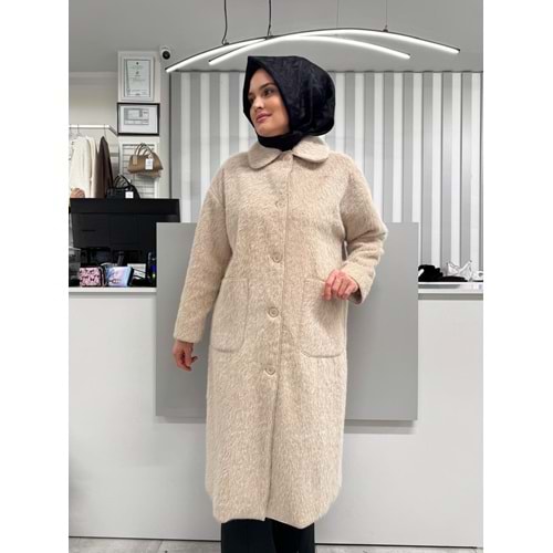 Peluş Uzun Kaban 0035859 - Kum - TEK BEDEN - AZRA07045-56587