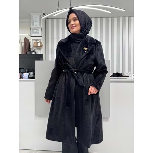 Broşlu Battal Kaban 9014 - Siyah - 52