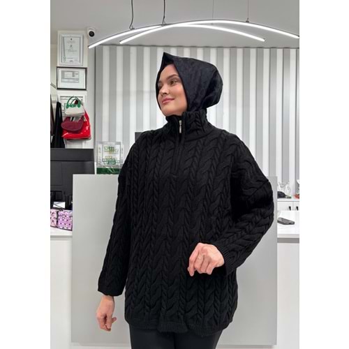 Balıkçı Yaka Örgü Triko 2394 - Siyah - TEK BEDEN - AZRA07051-56624