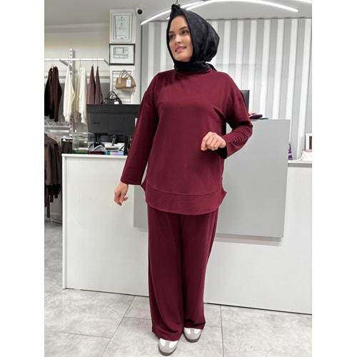 Eteği Oval Takım 1102 - Bordo - 38-40 - AZRA07085-56816