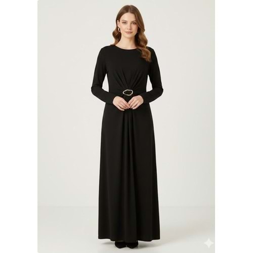 Tokalı Elbise 1144 - Siyah - S-M - AZRA07221-57595