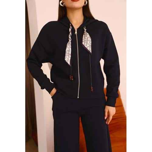 Fular Detaylı Takım 26240 - Lacivert - L - AZRA07290-Lacivert-L