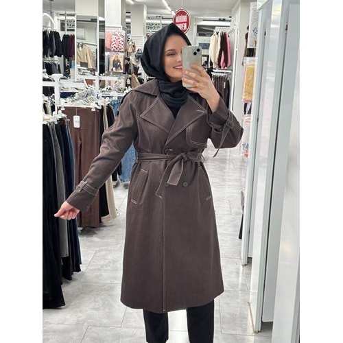 Kot Trenç 1351 - Acı Kahve - 42 - AZRA07327-Acı Kahve-42