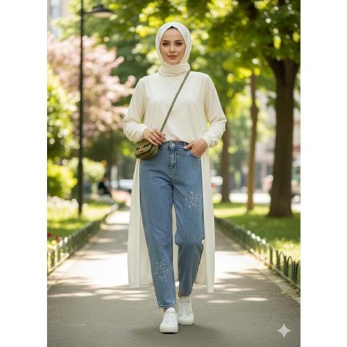 Trp Taşlı Kot Pantolon 1991 - Mavi - 40 - AZRA07331-Mavi-40