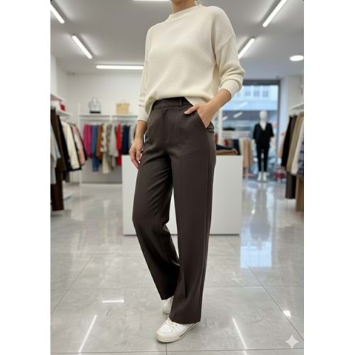 Kancalı Pantolon 9950 - Açık Kahve - S - AZRA07353-Açık Kahve-S