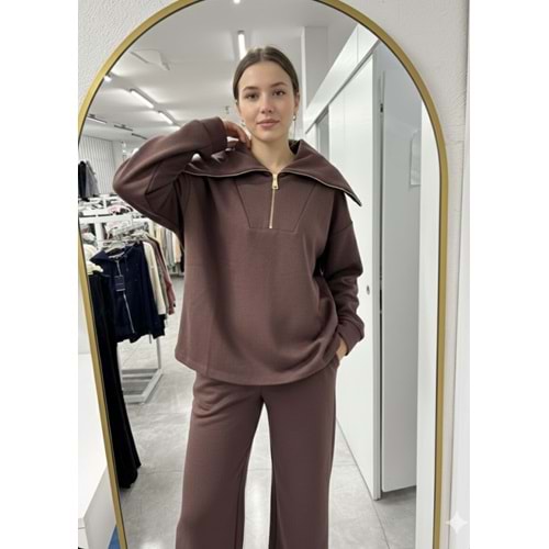 Gold Fermuarlı Takım 580629 - Acı Kahve - S