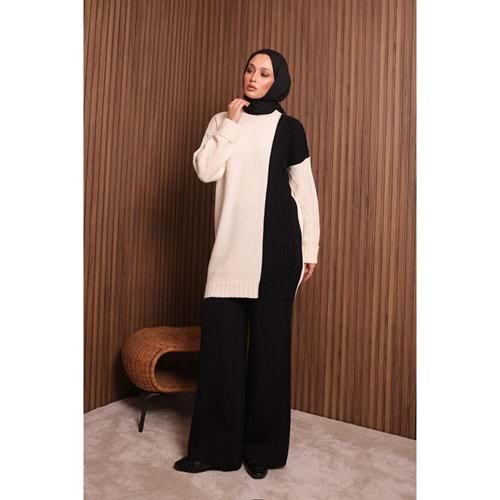 2 Renkli Triko Takım 7040 - Siyah - TEK BEDEN