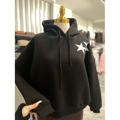 Yıldızlı Sweat 167 - Siyah - L-XL