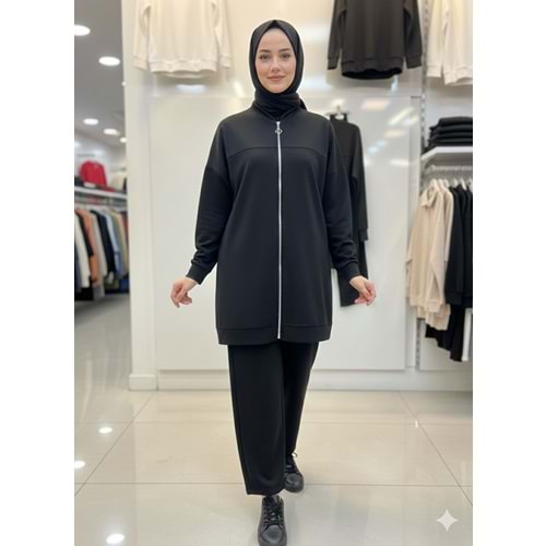 Düz Fermuarlı Takım 1833 - Siyah - S-M