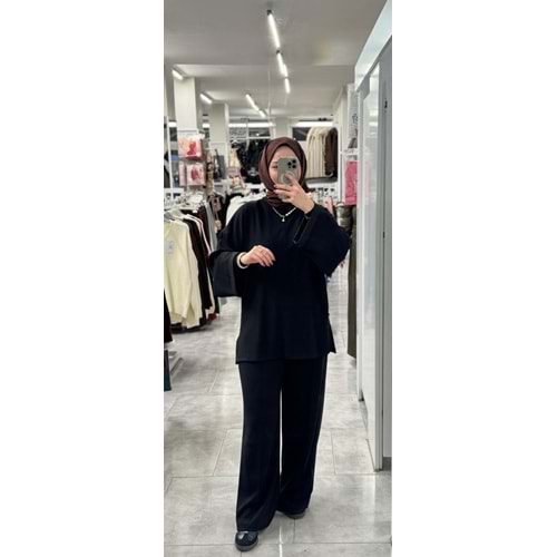 Yanı Yırtmaçlı Oysho Kumaş Takım 1650 - Siyah - 38-40 - AZRA07614-59797