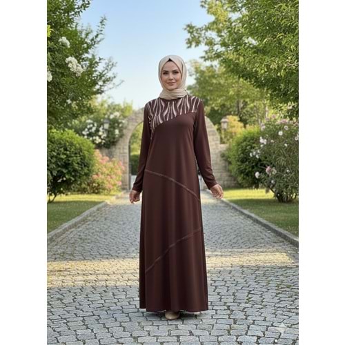 ESİLAY ELBİSE 960 - Acı Kahve - 44 - AZRA07618-60101