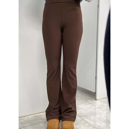Fitilli İspanyol Paça Pantolon 137 - Acı Kahve - 48 - AZRA07625-59821