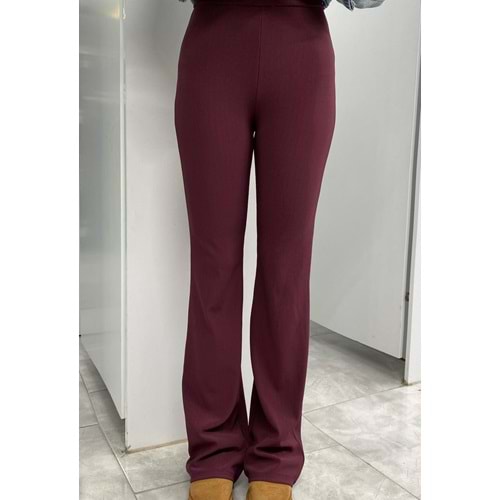 Fitilli İspanyol Paça Pantolon 137 - Mürdüm - 44 - AZRA07625-59843
