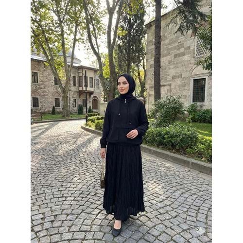 Kırış Etekli Takım 1466 - Siyah - S-M - AZRA07697-60138