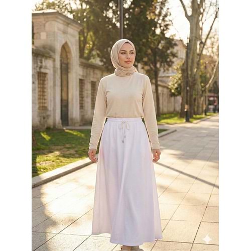 MGZN Tensel Etek 3322 - Beyaz - M-L - AZRA07702-60181